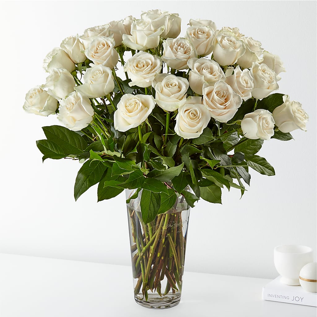 Long Stem White Rose Bouquet – Bella Fiore, Clermont FL