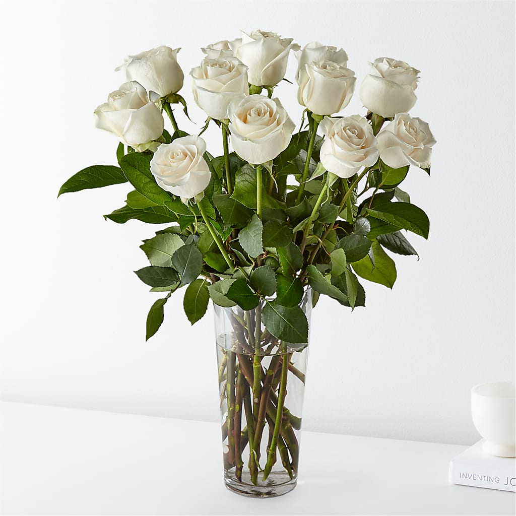 Long Stem White Rose Bouquet – Bella Fiore, Clermont FL