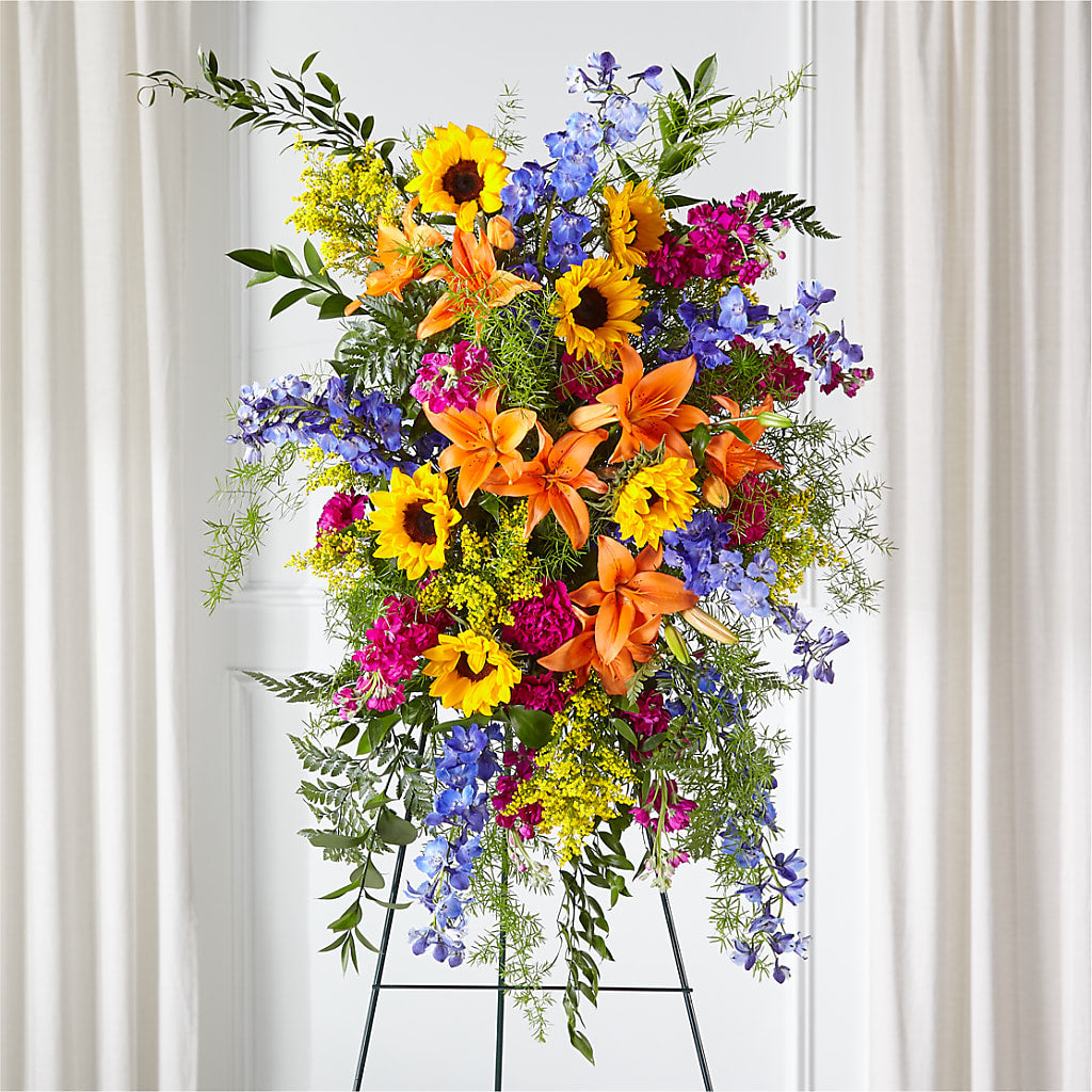 Sunlit Memories Standing Spray (Standard) – Bella Fiore, Clermont FL