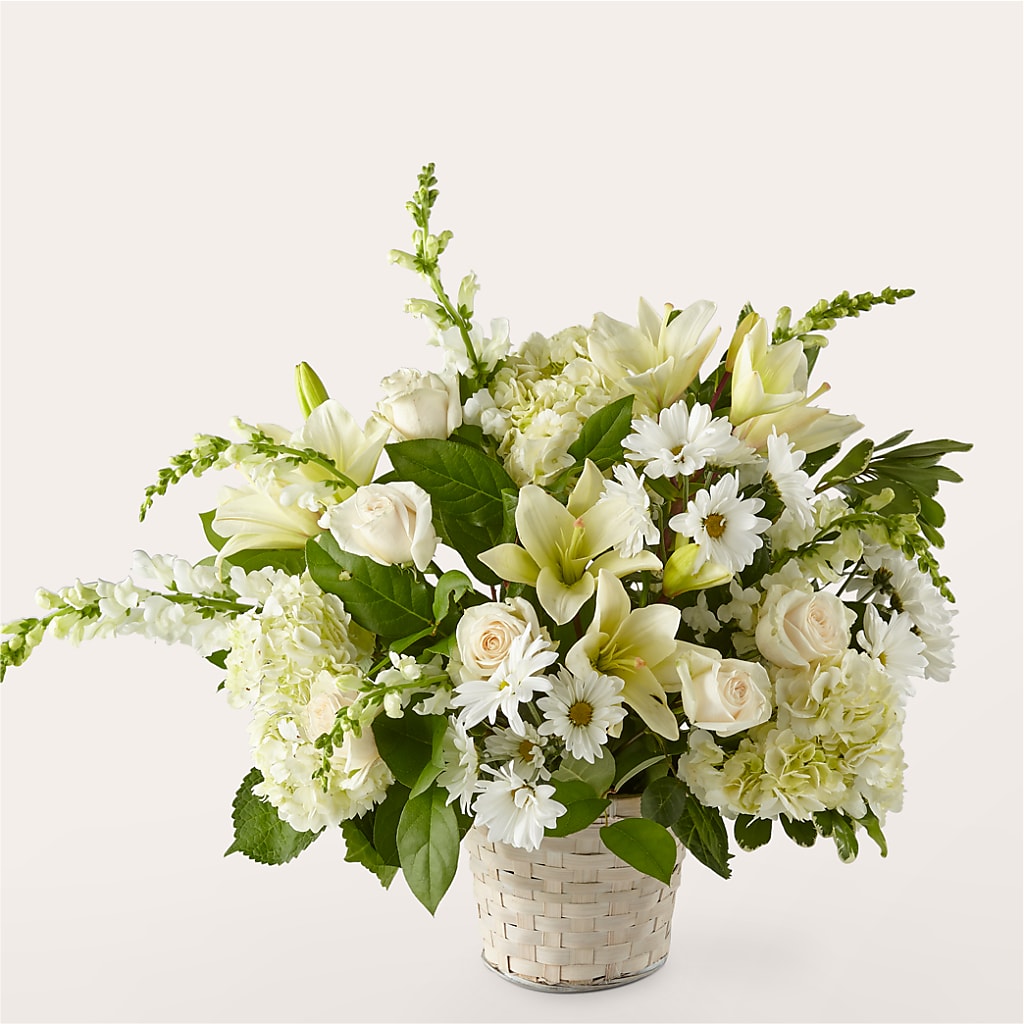 Ivory Elegance Floral Basket – Bella Fiore, Clermont FL