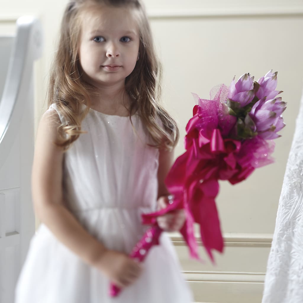 Sparkle Pink Flower Girl Bouquet – Bella Fiore, Clermont FL