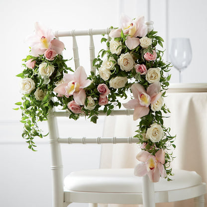 Orchid Rose Chair Décor –  Bella Fiore, Clermont FL