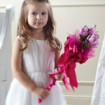 Sparkle Pink Flower Girl Bouquet –  Bella Fiore, Clermont FL